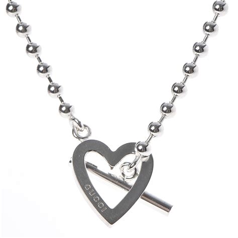 gucci silver heart necklace